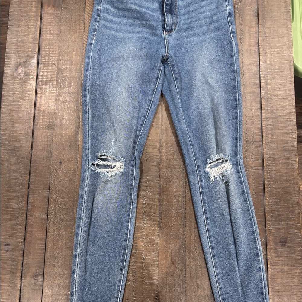 Garage Blue Distressed Skinny Jeans